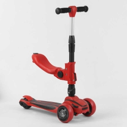 Самокат триколісний з сидінням ST-18003 (6) Best Scooter, MAXI, складне алюмінієве кермо, 3 колеса PU зі світлом, d = 12 см