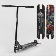 Самокат трюковий Best Scooter BS-99717 (4) HIC-система, ПЕГИ, алюмінієвий диск та дека з ПРИНТОМ, колеса PU, d = 110мм, ширина керма - 60 см, в коробці