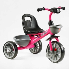 Велосипед 3-х колісний BS-20470 "Best Trike" колеса EVA переднє 12", заднє 10", сталева рама, фара з музикою та світлом, 1 пісня українською та 2 англійською, 2 кошики, в коробці