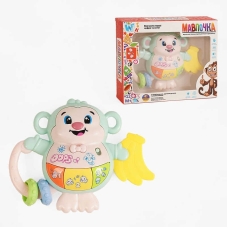 Музична мавпочка 59966 (72/2) "WToys", ОЗВУЧУВАННЯ УКРАЇНСЬКОЮ МОВОЮ, прорізувач, пальчикова гра, підсвічування, цифри, ноти, казки, пісні, звуки, в коробці