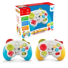 Розвиваючий джойстик 63566 (72/2) "WToys", 2 кольори, ОЗВУЧУВАННЯ УКРАЇНСЬКОЮ МОВОЮ, 8 пісень, 4 казки, мелодії, цифри, геометричні форми, підсвічування, в коробці