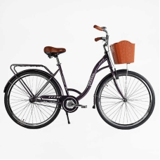 Велосипед міський Corso FORTUNA 28" FR-28722 + КОШИК одношвидкісний, сталева рама 20", корзина, багажник