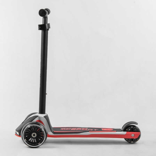 Самокат триколісний Best Scooter HW-00505 MAXI (6) знімне алюмінієве кермо, передні колеса PU 120х45мм. задні 80х50мм, зі світлом, в коробці