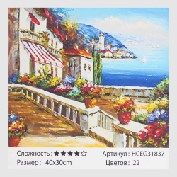 Картини за номерами HCEG 31837 (30)  TK Group, "Прогулянка біля моря", 40*30см, в коробці