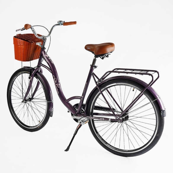 Велосипед міський Corso FORTUNA 28" FR-28722 + КОШИК одношвидкісний, сталева рама 20", корзина, багажник