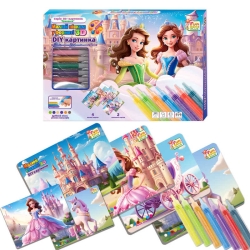 Малюй піском 66583 (24) 4FUN Game Club, 6 карток, 6 кольорів піску, щітка, в коробці