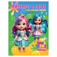 Розмальовка 20 наліпок А4: Princess and Fairy 9789655323207 (50) "Jumbi"