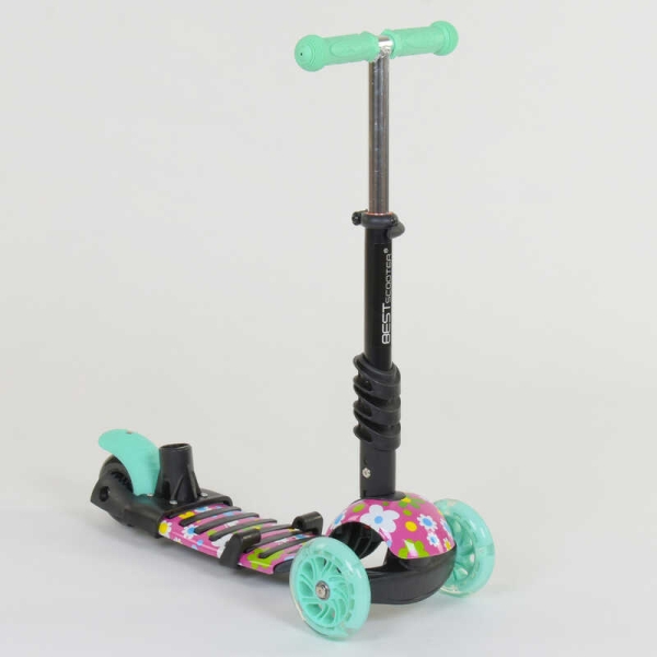 Самокат 5в1 43702 Best Scooter, АБСТРАКЦІЯ, PU колеса, ПІДСВІТКА КОЛІС, в коробці