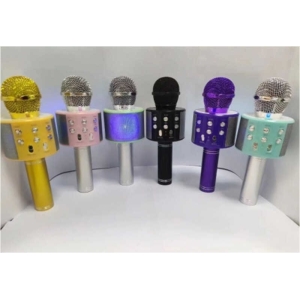 Мікрофон С 60082 (50) 6 видів, 1800 mAh, TF Card, караоке, bluetooth, USB, колонка, в коробці, ВИДАЄТЬСЯ ТІЛЬКИ МІКС ВИДІВ
