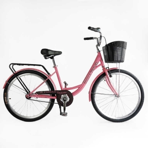 Велосипед міський Corso TRAVEL 26" TL-26611 + КОШИК одношвидкісний, сталева рама 16.5", корзина, багажник