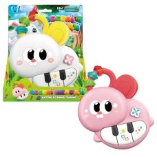 Піаніно 53998 (96/2) "WToys", 2 кольори, ОЗВУЧУВАННЯ УКРАЇНСЬКОЮ МОВОЮ, “Кролик”, ноти, казки, пісні, цифри, гумові елементи, підсвічування, пальчикова гра, в коробці