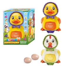 Музична курочка 32772 (36) "WToys", 2 кольори, ОЗВУЧУВАННЯ УКРАЇНСЬКОЮ МОВОЮ, пісня, підсвічування, колесо вільного ходу, несе яйця, в коробці