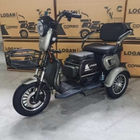 Електричний трицикл Corso «Logan» LN-801200 (1) + 1 ЯЩИК АКУМ, двигун 1200W, акумулятор 72V/23Ah, колеса 300-10, в коробці