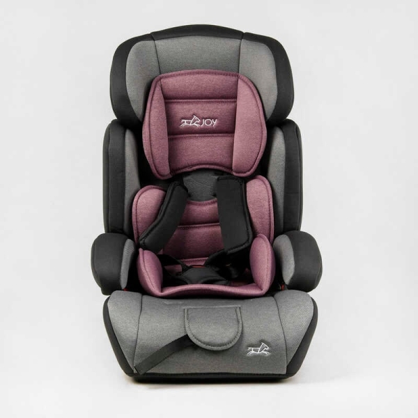 Автокрісло 36800 - VL (4) "JOY", колір - сіро-рожевий, універсальне, з бустером, група 1/2/3, вага дитини від 9-36 кг, в пакеті