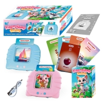Картридер Знань 84499 (60) "WToys", 2 кольори, ОЗВУЧУВАННЯ УКРАЇНСЬКОЮ МОВОЮ, USB-кабель, регулювання гучності, 112 карток, 224 зображення, 18 тем, абетка, вірші, пісеньки, казки, в коробці