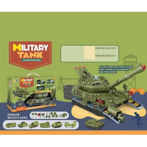 Танк-гараж HS 8010 A (18) звуки, підсвічування, розкладається, металопластикові міні-моделі, рухомі елементи, декорації, в коробці
