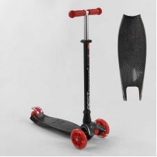 Самокат A 25772 /779-1524 "Best Scooter" 4 колеса PU, СВІТЛО, трубка керма алюмінієва, d передніх коліс = 12 см, d задніх коліс = 8 см, в коробці