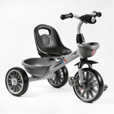 Велосипед 3-х колісний BS-18125 "Best Trike" колеса EVA переднє 12", заднє 10", сталева рама, фара з музикою та світлом, 1 пісня українською та 2 англійською, 2 кошики, в коробці