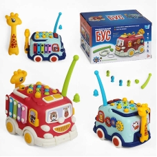 Розвивальний Бус 28140 (48) "WToys", ОЗВУЧУВАННЯ УКРАЇНСЬКОЮ МОВОЮ, світло, казки, пісні, рухливі шестерні, магнітна риболовля, каталка, в коробці