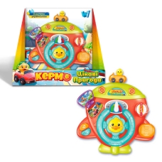 Музичне кермо 61847 (48/2) "WToys", ОЗВУЧУВАННЯ УКРАЇНСЬКОЮ МОВОЮ, підсвічування, звуки, вірш, 3 казки, 6 пісень, лямки на липучках, тріскачка, рухомі елементи, в коробці