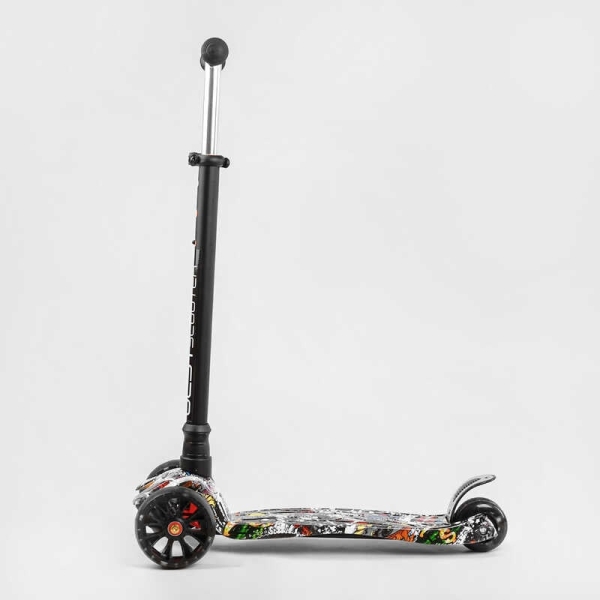 Самокат триколісний MAXI S - 11405 "Best Scooter", знімне кермо, колеса PU зі світлом, переднє 130х25 мм, задні здвоєні 80х45 мм, в коробці