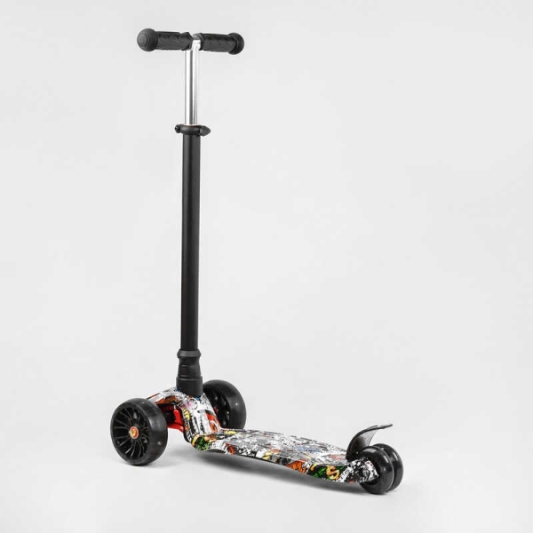 Самокат триколісний MAXI S - 11405 "Best Scooter", знімне кермо, колеса PU зі світлом, переднє 130х25 мм, задні здвоєні 80х45 мм, в коробці