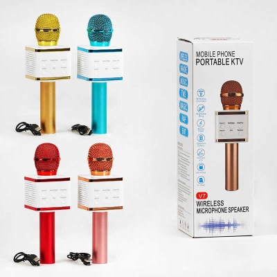 Мікрофон С 60084 (50) 4 види, караоке, bluetooth, USB, колонка, в коробці, ВИДАЄТЬСЯ ТІЛЬКИ МІКС ВИДІВ
