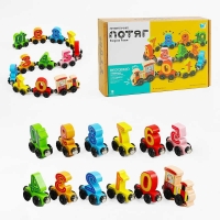 Потяг магнітний C 61400 (36) "WToys", цифри, дерев'яні елементи, в коробці