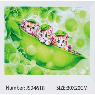 Алмазна мозаїка JS 24618 (50) "TK Group", 20х30 см, "Коти Горошки", в коробці
