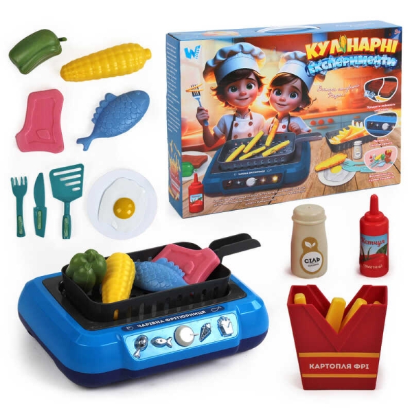Кулінарні експерименти 41446 (18) WToys, підсвічування, звукові ефекти, 13 аксесуарів, продукти змінюють колір, кухонне начиння, в коробці