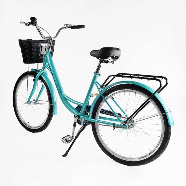 Велосипед міський Corso TRAVEL 26" TL-26417 + КОШИК одношвидкісний, сталева рама 16.5", корзина, багажник