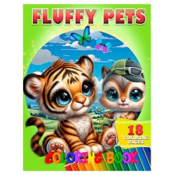 Розмальовка 18 кольорових малюнків "Fluffy Pets" 9789655322927 (50) "Jumbi"