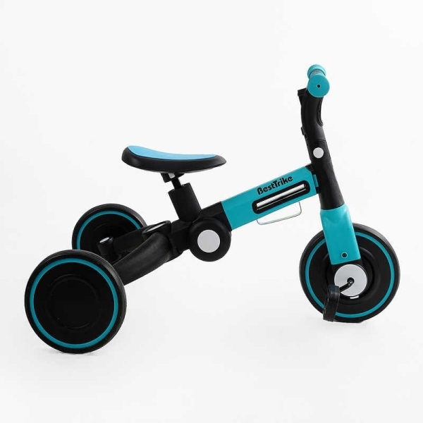 Велосипед 3-х колісний BS-77552 "Best Trike" колеса EVA переднє 8", заднє 6", нейлонова рама, трансформується у велобіг, підсвічування, в коробці