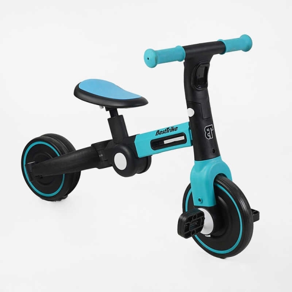 Велосипед 3-х колісний BS-77552 "Best Trike" колеса EVA переднє 8", заднє 6", нейлонова рама, трансформується у велобіг, підсвічування, в коробці
