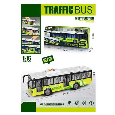 Автобус JS 120 (48) звук, підсвітка, механічне відкриття дверей, масштаб 1:16, гумові колеса, інерція, в коробці