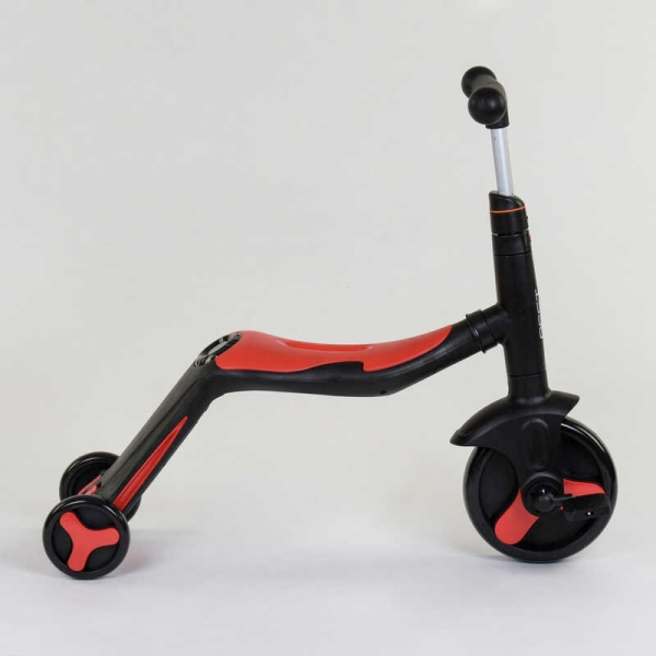 Самокат 3в1 JT 28288 Best Scooter, самокат-велобіг-велосипед, ЧЕРВОНИЙ, світло, 8 мелодій, колеса PU, переднє колесо d = 20см, задні d = 11см
