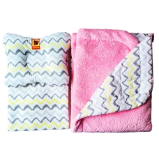 гр Набір МС 110612-09 "Bed Set Newborn" Сонечко рожеве: подушка, ковдра, простирадло (2) "Масік"