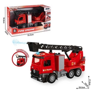 Пожежна машина 23088-5 (24) світло, звук, інерція, 1:16, висувна драбина обертається на 360°, помпова подача води, гумові колеса, в коробці