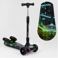 Самокат "Best Scooter" MAXI" 65628 з парогенератором (4) МУЗИКА, ДИМ, ТУРБІНИ, пластмасовий, колеса PU 120х40мм, складне алюмінієве кермо, в коробці