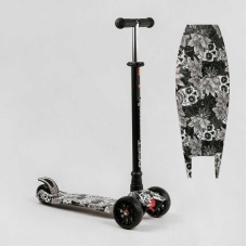 Самокат триколісний MAXI S - 12208 “Best Scooter”, кермо знімне, колеса PU зі світлом, переднє 130х25 мм, задні здвоєні 80х45 мм, в коробці