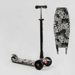 Самокат триколісний MAXI S - 12208 “Best Scooter”, кермо знімне, колеса PU зі світлом, переднє 130х25 мм, задні здвоєні 80х45 мм, в коробці