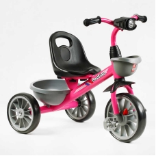 Велосипед 3-х колісний BS-20470 "Best Trike" колеса EVA переднє 12", заднє 10", сталева рама, фара з музикою та світлом, 1 пісня українською та 2 англійською, 2 кошики, в коробці