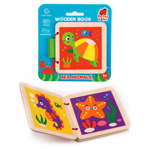 гр Дерев`яна книжечка «Морські жителі» RW3031 (10) "Vladi Toys", на листі