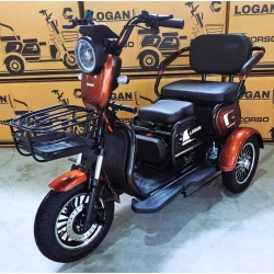 Електричний трицикл Corso «Logan» LG-14681 (1) + 1 ЯЩИК АКУМ двигун 1000W, акумулятор 72V/20Ah, колеса 300-10, в коробці