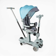 Самокат 5в1 "Skyper" BL-61020 (4) колеса PU125х40мм зі світлом, з капюшоном, поворотне сидіння, з ДОП. КОЛЕСАМИ, захисний бампер, в коробці