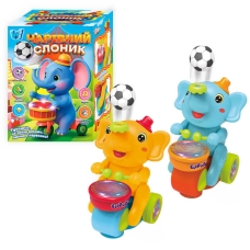 Чарівний Слоник 24049 (60/2) "WToys", 2 кольори, ОЗВУЧУВАННЯ УКРАЇНСЬКОЮ МОВОЮ, підсвічування, пісні, колесо вільного ходу, тримає м’яч у повітрі, рухаються ніжки, оминає перешкоди, в коробці