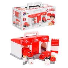 гр Гараж 1867 (6) "Technok Toys", “Пошта”, 2 машинки, запускач, 2 ігрові фігурки, в коробці