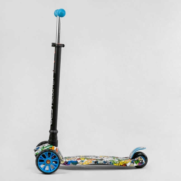 Самокат триколісний MAXI S - 11901 “Best Scooter”, кермо знімне, колеса PU зі світлом, переднє 130х25 мм, задні здвоєні 80х45 мм, в коробці