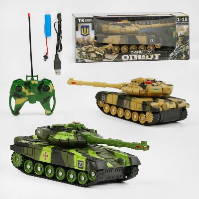 Танк на радіокеруванні "Оплот" 72942 (24) 2 кольори, "TK Group", масштаб 1:18, підсвічування, звуки, мех. рух башти, гусеничний, акум. 3,7V, в коробці