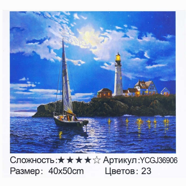 Картина за номерами YCGJ 36906 (30) TK Group, 40х50 см, “Побачення біля маяка”, в коробці